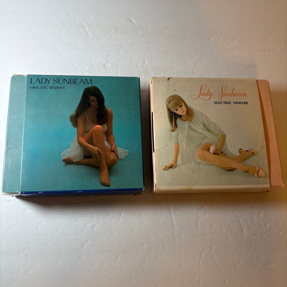 Set 2 Vintage Lady Sunbeam Electric Shavers 1970s 1980s